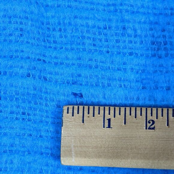 Vintage Satin Edge Blanket Bedspread Blue Waffle Weave Full Size 84 X 86 Soft - Picture 8 of 12